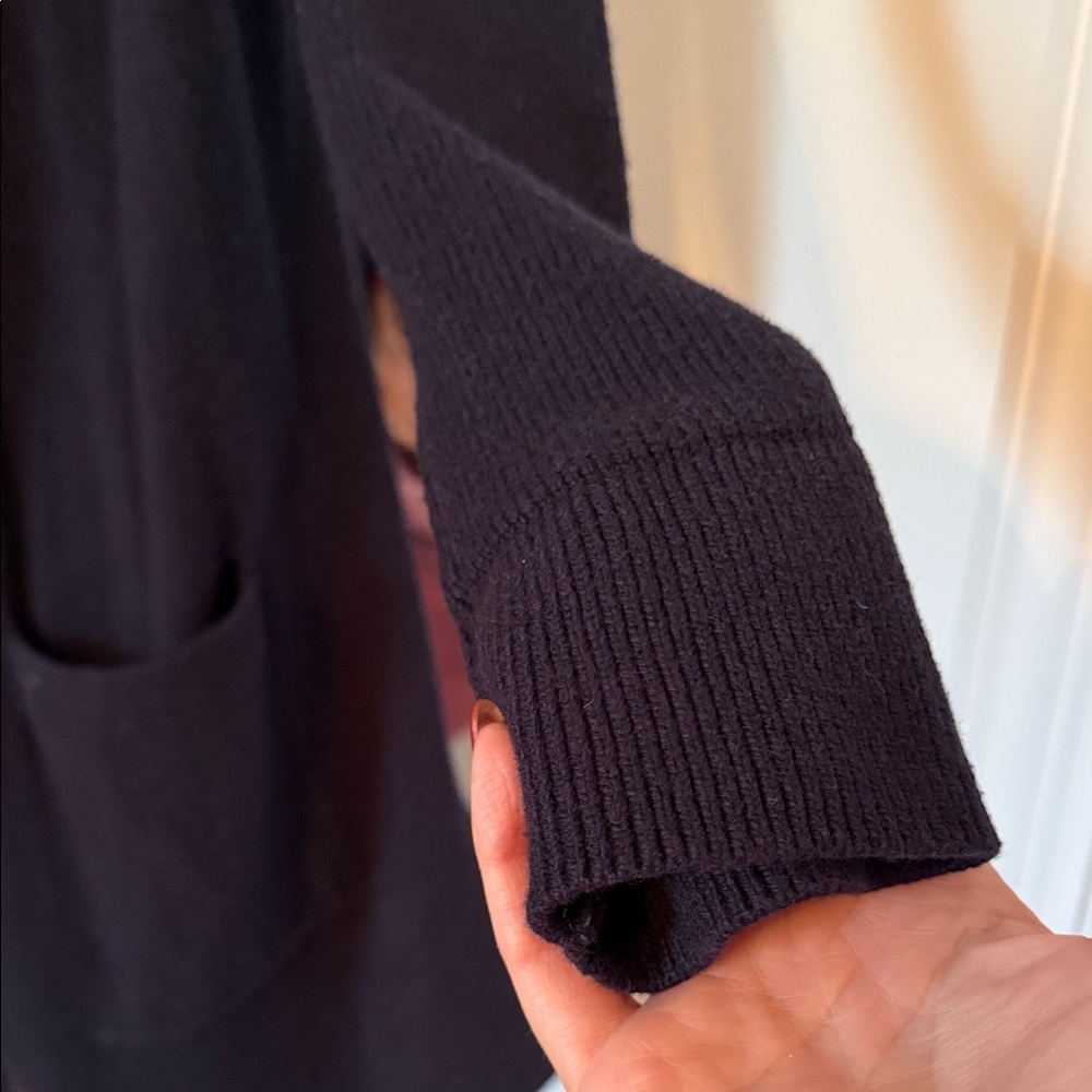 🔶️5 for $30🔶️ Ann Taylor Womens Navy Blue Open Front Duster Cardigan Sweater XS - Picture 3 of 6